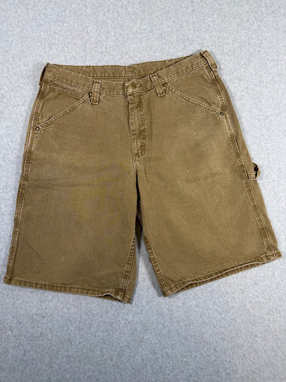Lee Dungarees VTG Carpenter Shorts Brown Canvas Y2K Workwear Utility Gorpcore